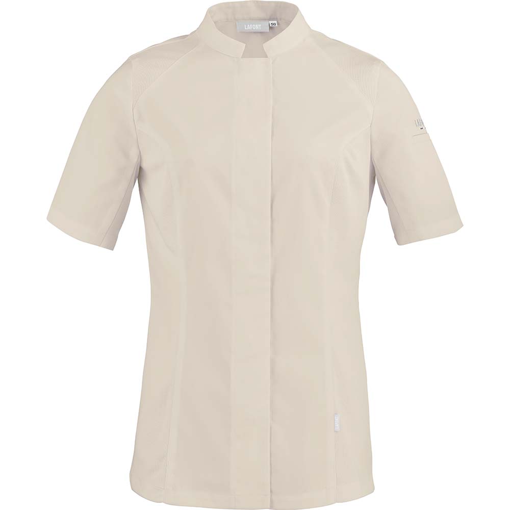 Essentials Damen Kochjacke PEPPER2 kurzarm Beige Gr. S